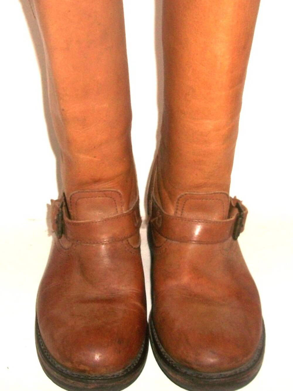 Frye Vintage Butterscotch-Brown Mid-Calf Engineer Boots